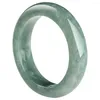 Cluster anneaux de 6,5 mm de largeur naturel de jadeite vert naturel anneau chanceux pour le cadeau de l'homme avec certificat de luxe jade jade