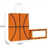 Geschenkverpackung 4/24 pcs Basketball Papiertüten mit Griffmuster Candy Bag Boy Ball Game Sport Thema Geburtstag s