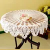 Tafel Napkin 1 pc Prachtige handgemaakte handgemaakte katoenen gehaakte kant ronde placemat tafelkleed European-stijl voor huisvakantie feestje bruiloft decoraties