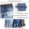 2023 Potloodbroek gescheurd Slim Fit High Taille Vintage Streetwear Casual Fashion Stretch Blue Jeans Woman 240403