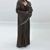 Vêtements ethniques 2024 Dernières Abaya musulman à manches à manches fusées Sets 3pc Femelle pleine longueur Silky Dubai Luxury Islamic Cardigan Scarf