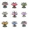 Bougeoirs TELT pieds Quartz Crystal Lotus Purity Flower Figurines Multicolor Candlestick Holder