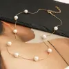 Lats koraliki damski łańcuch szyi kpop perel choker naszyjnik złoty kolor Goth Chocker biżuteria naszyjniki wisiorka 2024 dla dziewczynki