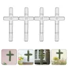 Decorative Flowers 4 Pcs Garland Cross Iron Wreath Rack Making Tool Decorate Hanging Frame DIY Wedding Rings