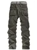 Pantalons pour hommes 2024 Casual Cargo Hommes Travail Mâle Loose Fit Coton Jambe Droite Workwear avec Muti Poches Militaire