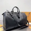 Moda Duffle Bag Erkek Kadın Seyahat Çantaları Büyük Kapasiteli Fermuar Açık ve Yakın Kaplı Tuval Deri El Eli Fatura Omuz Crossbody Seyahat Çantası