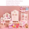 Kitchens Play Food Dolls for Girls Rabbit Bedroom Kitchen Dollhouse Miniatures Mini Furniture Toys Play House Childrens Toys Girls Birthday Gifts 2443