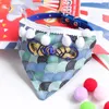 Appareils pour chien Style chinois Bandana Collier Coton Cat lavable Cat triangulaire écharpe XS-XL avec accessoires d'arc