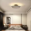 Lautres de plafond lustre à LED circulaire minimaliste moderne avec éclairage réglable pour la vie en salle à manger