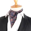 Bow Ties Jacquard Floral Paisley Cashew Tie Wedding Formal Cravat Ascot Scrunch Self British Gentleman Polyester Neck For Men Luxury