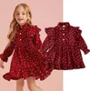 Spring Red Criandler Baby Girl Birthday Wedding Festy Party Heart Valentine039s Dia Princesa Verão Tutu Vestidos 5619977