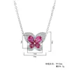 Design Butterfly Red Gemstone S925 Accesorios de moda de plata colgante para mujeres