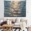 Tapestries Blue Sea Water Tapestry Mandala Wall Hanging Ins Bedroom Bedside Decorations Cloth Rug Couch Blanket