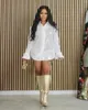 Casual Dresses CM. Spring Solid Sequined Loose Long Sleeve Full Shirt Women Dress Sexy Bodycon Party Midi Vestidos