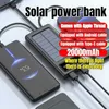 Силовая банка сотового телефона 30000MAH Ultra Large Power Bank Solar Braging Bank банк поставляется с четырьмя проводами, подходящими для Samsung Huawei 2443