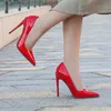 Dress Shoes Big size 35-46 Patent leather Women Pumps Fashion Stilettoe heeled Office Lady 12cm Ultra High heels Party H240403