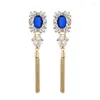 Boucles d'oreilles en peluche uer 2024 Chic Gold Color Alloy Long Pifl