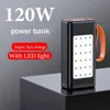 Banques électriques de téléphone portable 200000 mAh Banque d'alimentation extérieure Super Fast Charging Super grande capacité Lamping 120W Alimentation mobile extérieure 2443