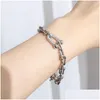 Bracelets de charme Puligem de luxo Hardware gravado em cristal de cobre Esigner Bamboo Lock Round Chain para jóias femininas com Drop de Ot5VB