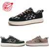 2023 Men Dames Casual schoenen Lage veter zwart bruin groene plaatvormige herentrainers sneakers Maat 39-47