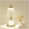 Bordslampor Crystal Lamp Modern Decora Art Metal Base Touch Dimning Inomhusbelysning tjej sovrum ljus fixtur hem dekor lyx droppe dhpqh