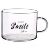 Mugs JFBL Creative Letter Glass Cup Large With Handle Mug Office Tea Dessert Oatmeal Breakfast