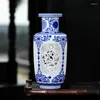 Vases Chinese Style Flower Living Room Decoration Ceramic Hollow Out Design Decor Exquisite Versatile Plant