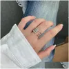 Bröllopsringar Diamond Designer Ring for Woman 925 Sterling Sier Square Zirconia Womens Love Promise Wed Engagement Luxury Jewelry GI DHK4W