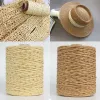 Tees 2mm Natural Raffia Straw Yarn Summer Hand Knit Crochet Hat Handbag Cushion Baskets Knitting Material Colorful Thread 280m/roll