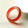 Band Rings Natural Chalcedony Agate Ring Chinese Retro Womens Fashion Ring Fashion Ring Couple Ring Gift Charming Jewelry