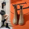 Boots Small Short Women's 2024 Autumn Large Size Fashion Thick Heel Riding Fried Street Skinny