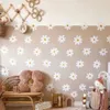 Boho Daisy Flowers White Brown Wall Stickers for Kids Room Decals Baby Nursery Home Decoration Girl Bedroom Interior 240401