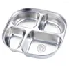 Bowls Compartment Plate Lunch Divided Serving Tray Dish Stainless Steel Kitchen Tableware Eating Dinner Camping Cutlery