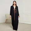 Vêtements ethniques Boucle en cuir élégant Abaya Robe musulmane pleine longueur Dubaï Femelle Split Sold Islamic Islamic Islam Robe Drophiping