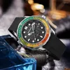腕時計aocasdiy 2024男性ユニークなデザイン色のダイヤモンドシリコンストラップ自動カレンダークォーツファッションカジュアルビジネスリストウォッチ