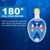 Dykning under vattnet snorkling full ansikte barn simning mask set dyk dykning respirator masker anti dimma säkert andning för barn vuxen