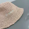 Designer Strohhut Grasgeflecht Eimer Hüte Frauen Outdoor-Strickkappen Baseballkappe Strawhat Wide Rand Hats Sommer Beach Sunhat Süßigkeiten CODY CYD24040206-6