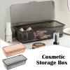 Escova caixa de armazenamento cosmético portátil transparente pincel de maquiagem contêiner caixa de armazenamento à prova de poeira para lápis de sobrancelha de sopa a pó