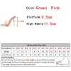 Slippers Liyke New Fashion Chic Strange High Talèled Slippers Ladies Color Square Toe Sandals Sandals PVC Chaussures transparentes Femmes Sliders