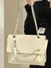 Shoulder Bags Oblique Span Bag Women 2024 Small Style Design Pearl Chain Envelope Commuter Versatile Large Capacity One