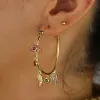 Boucles d'oreilles colorées cz pavés charmaires lanceurs d'oreille oreille mal œil baigne hambour