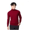 Herrtröjor kashmir bomullsblandning turtleneck män tröja 2024 Autumn Winter Daily High Collar Jumper Jersey Hombre Pl Homme Knit Dro Otacg