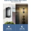 Large Dusk to Dawn Outdoor Wall Lanterns with Seeded Glass - IP65 Waterproof Exterior Porch Lights for House Garage Front Porch - Wall Mount Sconces