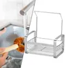 Porte-éponge de l'évier de rangement de cuisine avec casserole amovible Pan Dishcloth Organisateur en acier inoxydable Rack de séchage pour la salle de bain du savon pour pinceaux