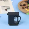 Kitchens Play Food 1/12 Dollhouse Coffee Maker Coffee Cup Coffee Pot Simulation Kitchen Toys Doll House Miniature Electrical Supplies Accessories 2443