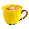 Mugs Sunflower Shaped Home Hand-painted Underglaze Ceramic Mug With Large Capacity Water Coffee Cup And Afternoon Tea Lid