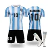 Argentina Home Jersey Football Kit tryckt spel Maradona Jersey