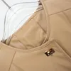 人工女子革女性春秋ファッションラウンドネックメタルバックルジャケット2024ヨーロッパスモールコート