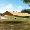 Abris sans poteaux! 6 * 8m Grande canopée imperméable Oxford Silver enduit de camping extérieur auvent Tarp Sunshelter plus de points de suspension