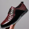 Chaussures décontractées Hommes Design de mode classique PU cuir noir noir respirant business lace-up plus taille